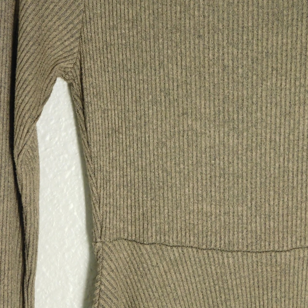 Lulus Skater Dress Womens S Olive Green Ribbed Knit Long Sleeve Sharkbite Hem - Picture 3 of 9
